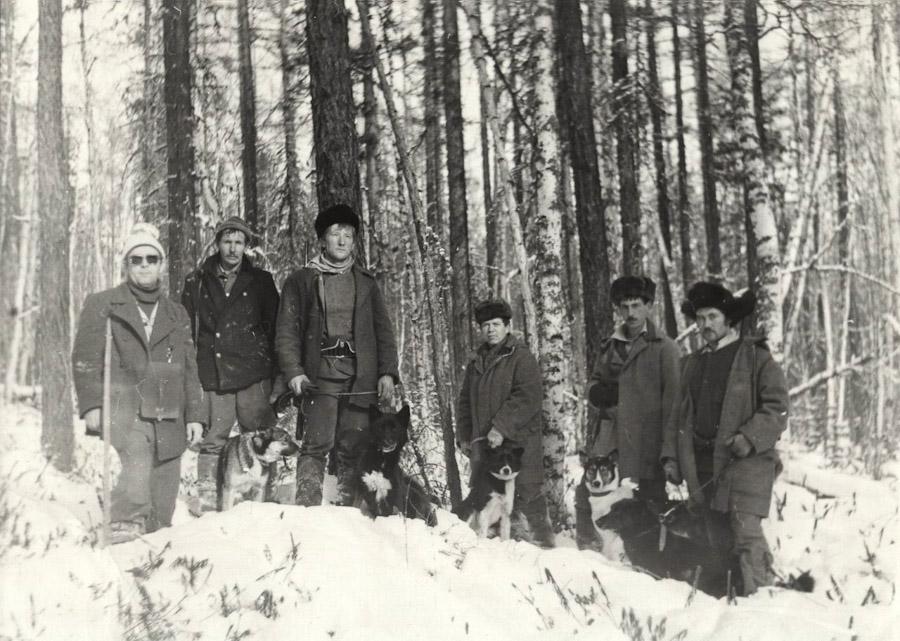 Полевые испытания молодых лаек. 19 ноября 1987 года, урочище Медвежья падь.