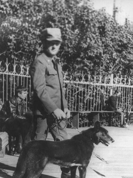 Ст. егерь Фомин А.А. с Барсом 1101/лвс на областной выставке, с/к «Динамо», сентябрь 1986 года.