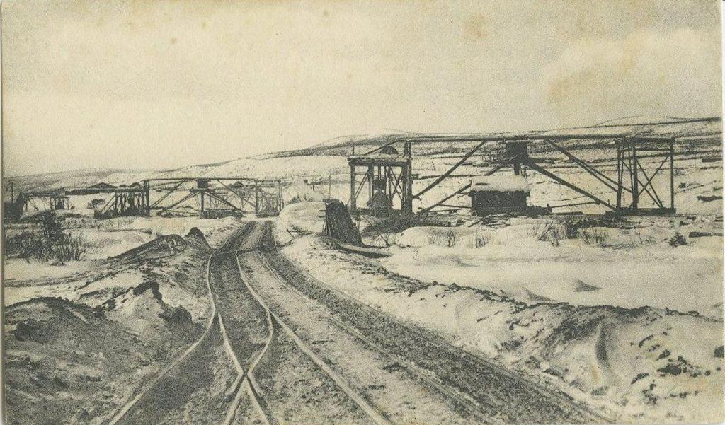 Ленскiй Горный Округъ № 186. Феодосьевскiй прiискъ Л.З.Т. Общiй видъ зимой.