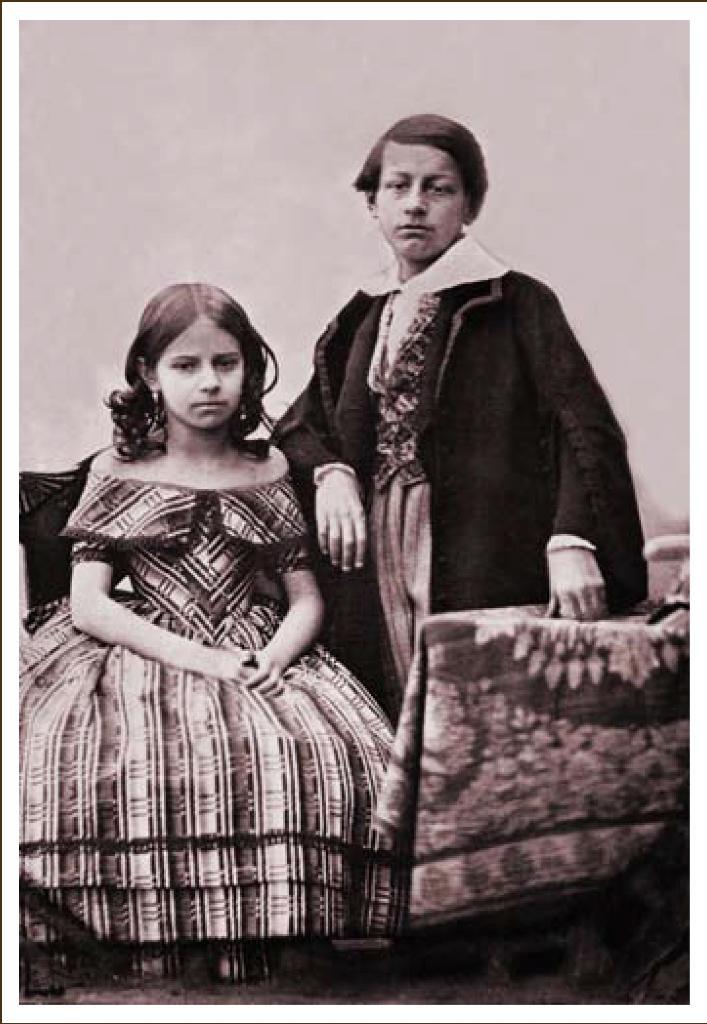 Елена и Миша Волконские. Дагерротип А. Давиньона. Иркутск. 1845 г.