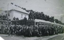 16 апреля 1954 г. МТВ - 82. Открытие последней секции первой трамвайной линии. 