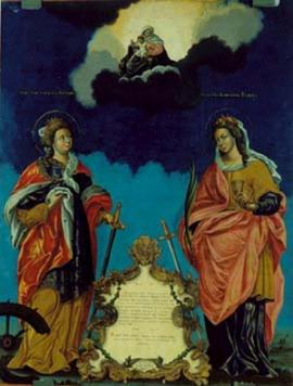 1764 г. Икона "Екатерина и Варвара". Сибирское письмо. Владимирская церковь Иркутска