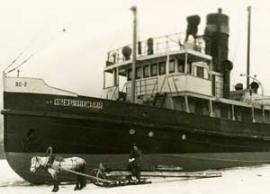 «Дзержинский». Порт Байкал. Зима 1940-х годов