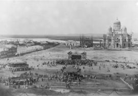До 1917. Вид с колокольни Тихвинской церкви 
