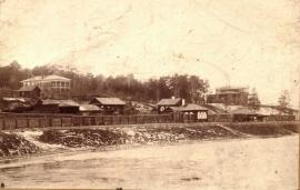 Глазковская набережная и дача Луна  до постройки железной дороги. 1870-е годы. Ф-ф А.К. Гофман.  НБ ИГУ. Снимок из собрания  Р.Г. Берестенева.