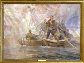 а переправе. (Герой Советского Союза Ф.П. Ахаев). 1944 г. холст, масло, 137 х 188. Автор: Сверчков Н.К. Чувашский государственный художественный музей
