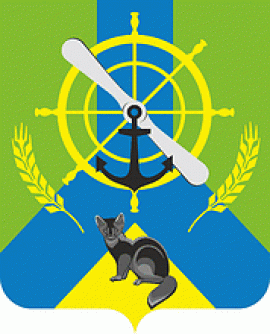 Герб Киренска 2010 года, утверждённый решением Думы Киренского муниципального образования (2010). Описание: "В зеленом поле поверх синего вилообразного креста - золотой судовой штурвал, обремененный черным судовым якорем и серебристым двухлопастным пропеллером обрамленный колосьями пшеницы. В нижнем треугольном золотом поле сидящий черный соболь". Источники: Геральдикум; Союз геральдистов России