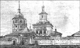 Знаменский девичий монастырь. Литография 1870-х гг.