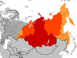 Карта субъектов Российской Федерации, относящихся к Сибири